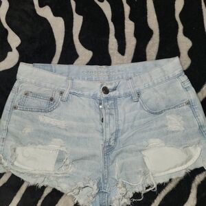 American Eagle Outfitters Light Wash Distressed Jean Shorts